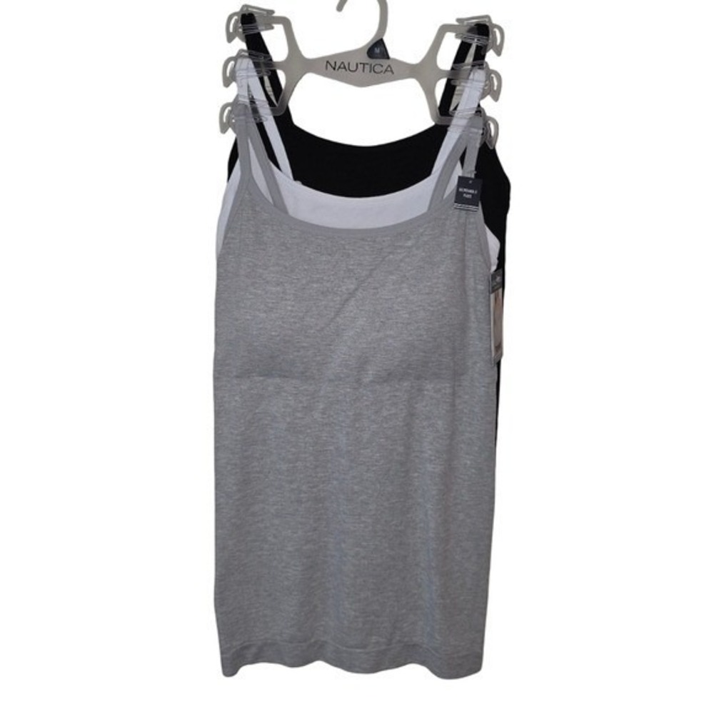 Nautica Seamless Shapewear Built In Bras 3Pk Shapers Camisoles Removable Pads